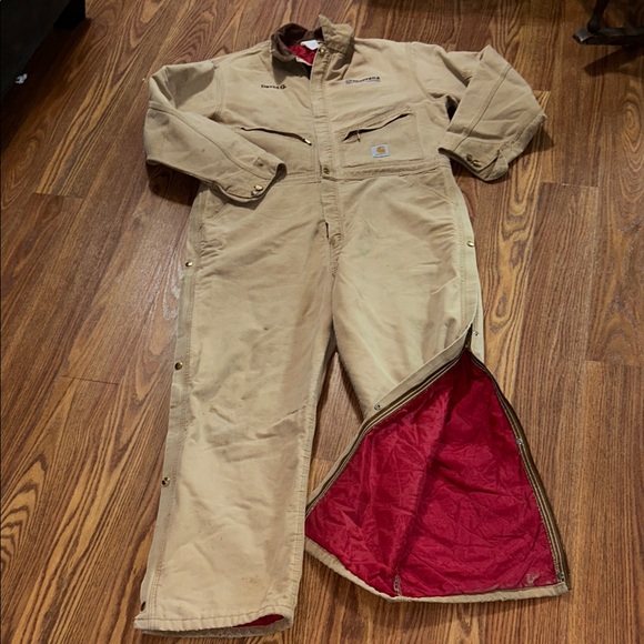 Carhartt Other - Vintage Carhartt Insulated Lined Winter Coveralls Size XXL 30L Regular Tan Brown